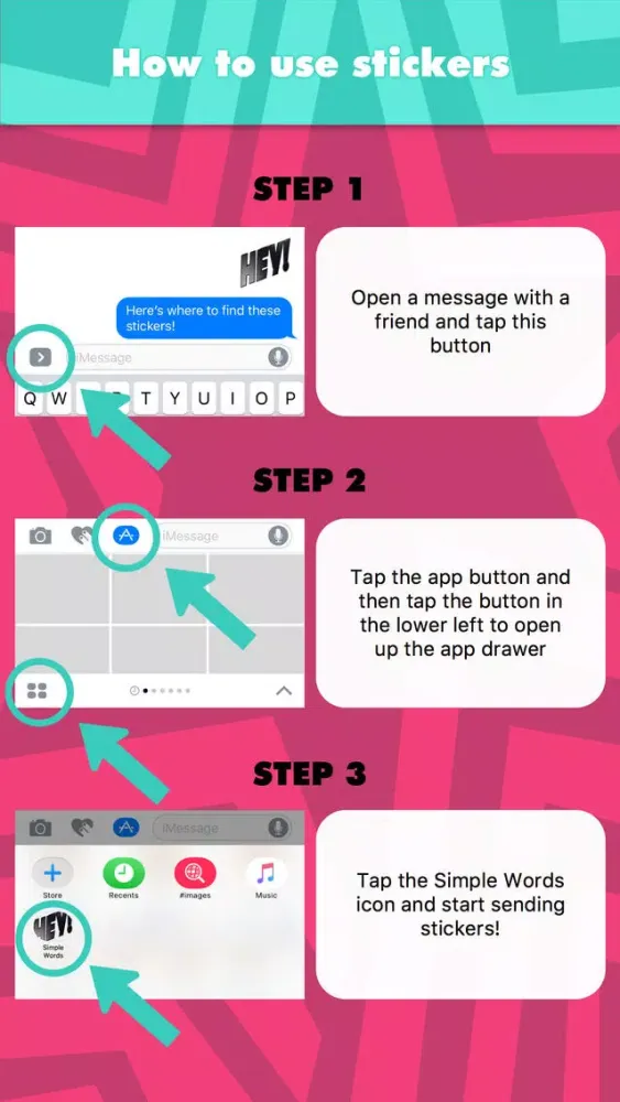 Simple Words stickers by Vito स्क्रीनशॉट
