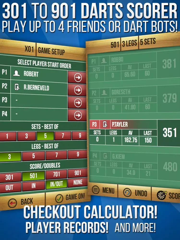 Screenshot di MadHouse Darts Scorer Darts Games Scoreboard & Scorekeeper 501 Scoring and More iPad 