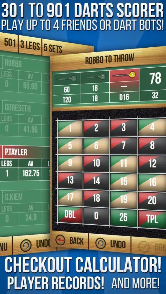 Screenshot di MadHouse Darts Scorer Darts Games Scoreboard & Scorekeeper 501 Scoring and More