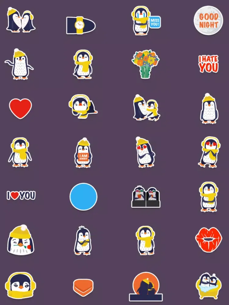 Capturas de tela do Love Penguins - Animated Pack for Valentines Day iPad 