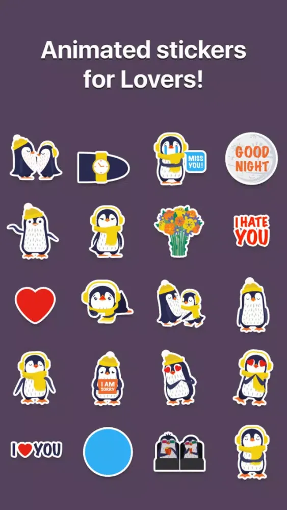 Capturas de tela do Love Penguins - Animated Pack for Valentines Day
