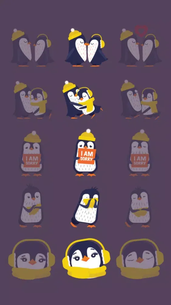 Capturas de tela do Love Penguins - Animated Pack for Valentines Day