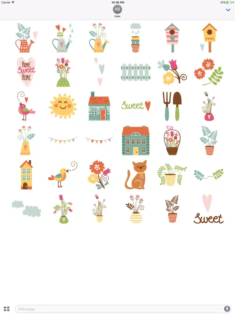 Gardening Sweet Home Stickers iPad  Screenshots