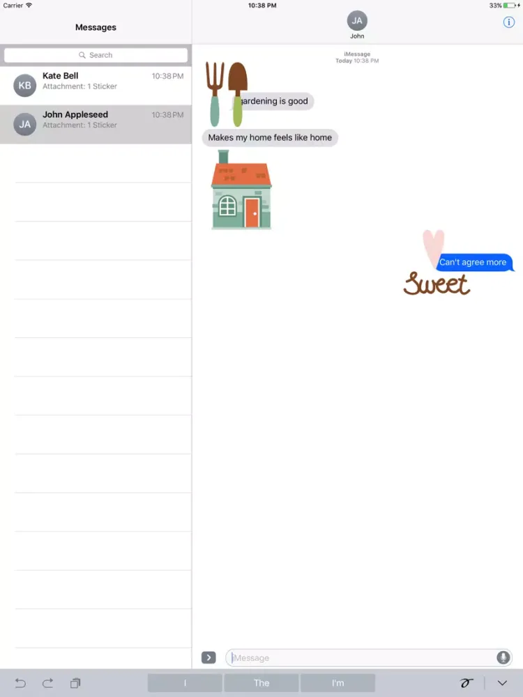 Gardening Sweet Home Stickers iPad  Screenshots