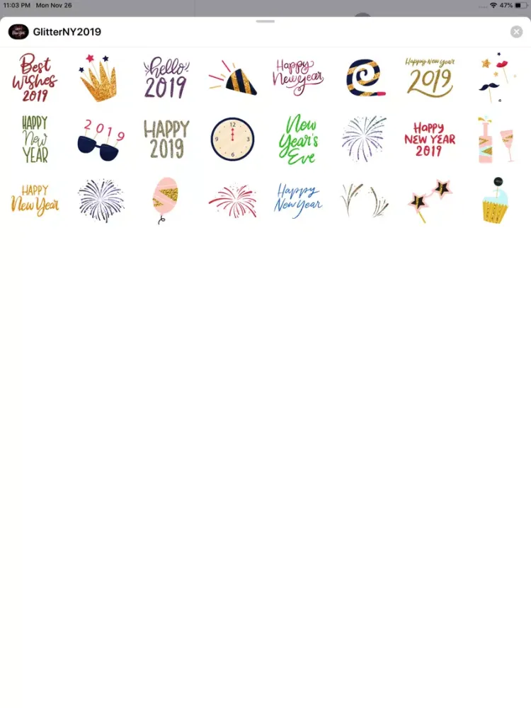 Capturas de pantalla de Glitter Happy New Year 2019 iPad 