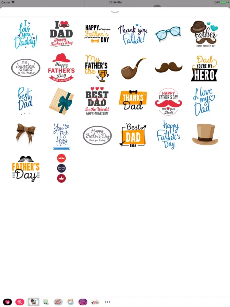 Animated Fathers Day Stickers iPad  स्क्रीनशॉट