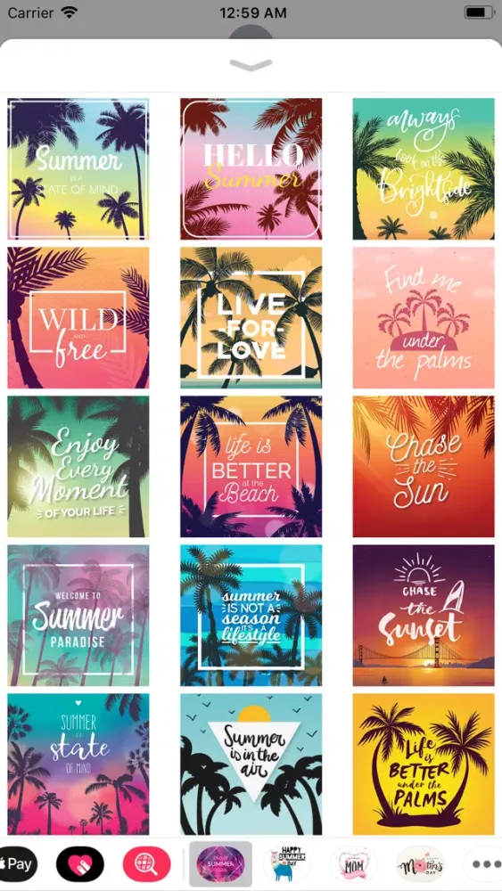 Summer Holiday Quotes Stickers स्क्रीनशॉट