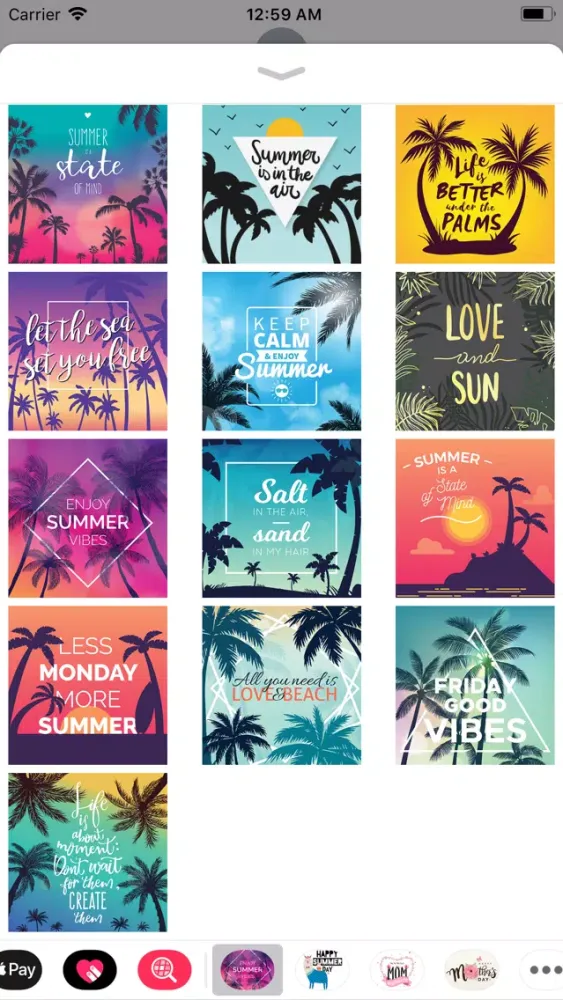 Summer Holiday Quotes Stickers स्क्रीनशॉट