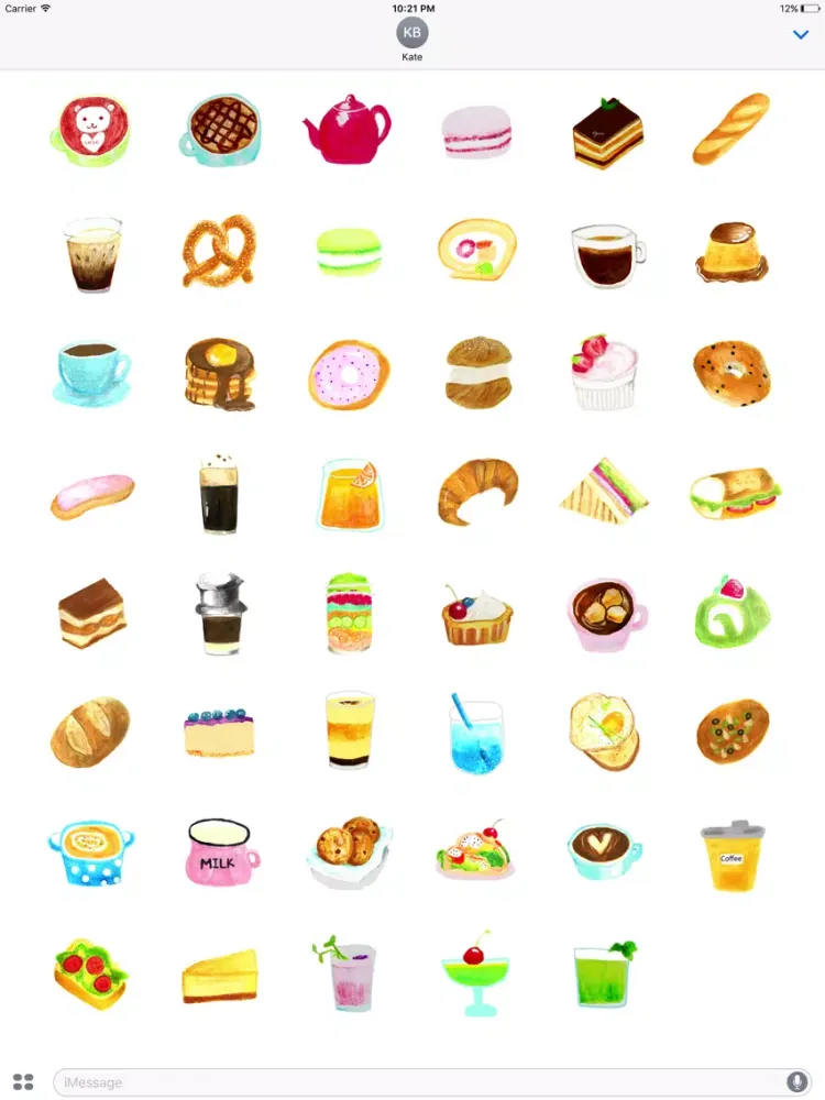 تصاویر Watercolor Yummy Cafe Food iPad 