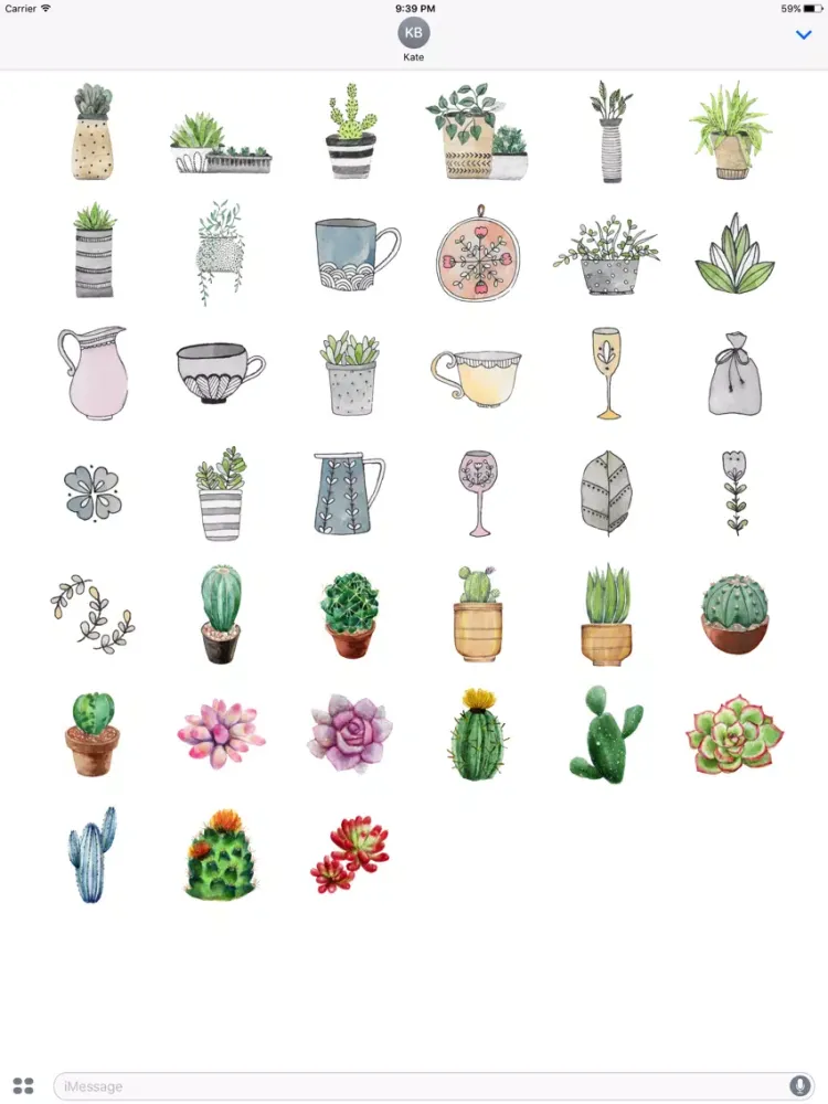 Captures d'écran de Watercolor Plants Stickers iPad 