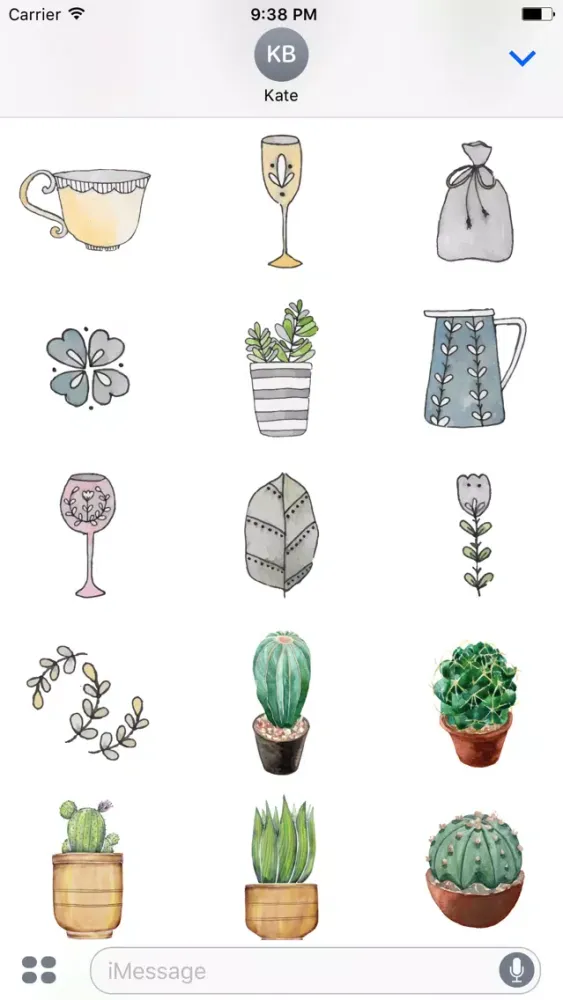 Captures d'écran de Watercolor Plants Stickers