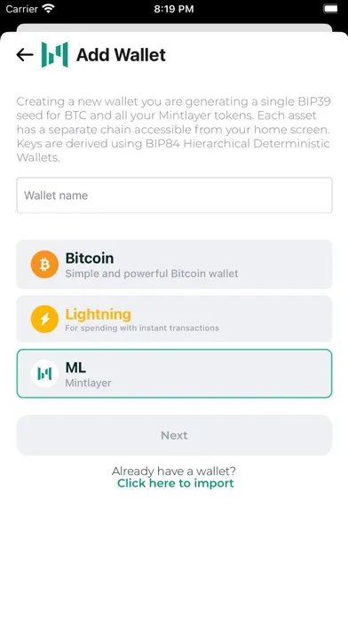 Screenshot di Mojito wallet