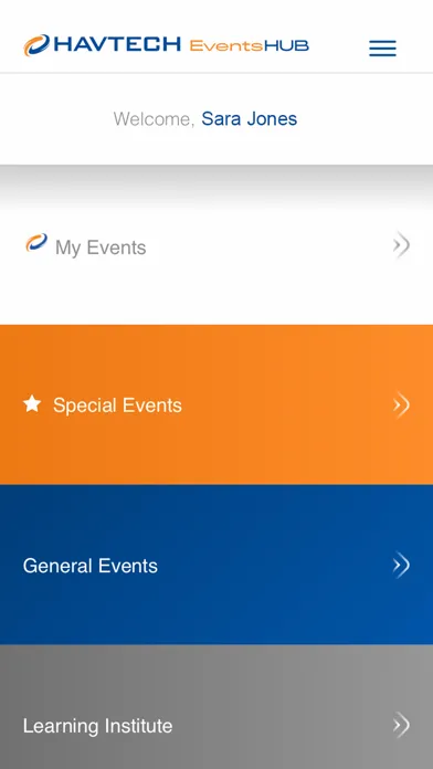 Havtech Events Hub スクリーンショット
