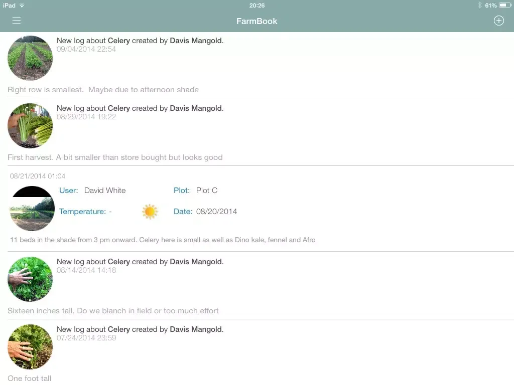 Tangkapan skrin iFarmHand iPad 