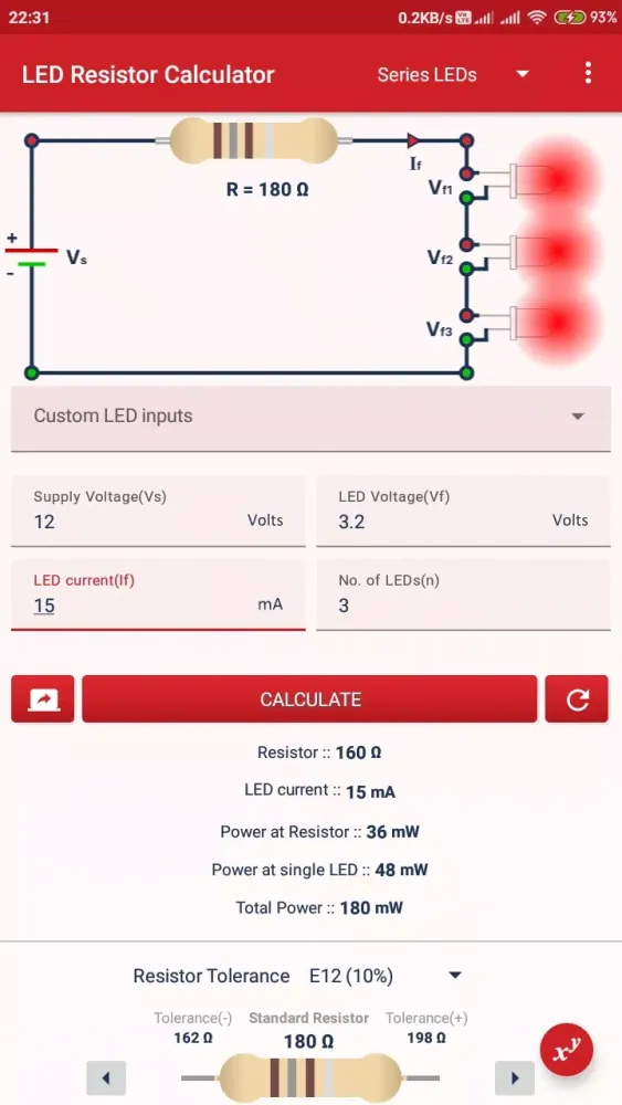 Capturas de pantalla de LED Resistor Calculator