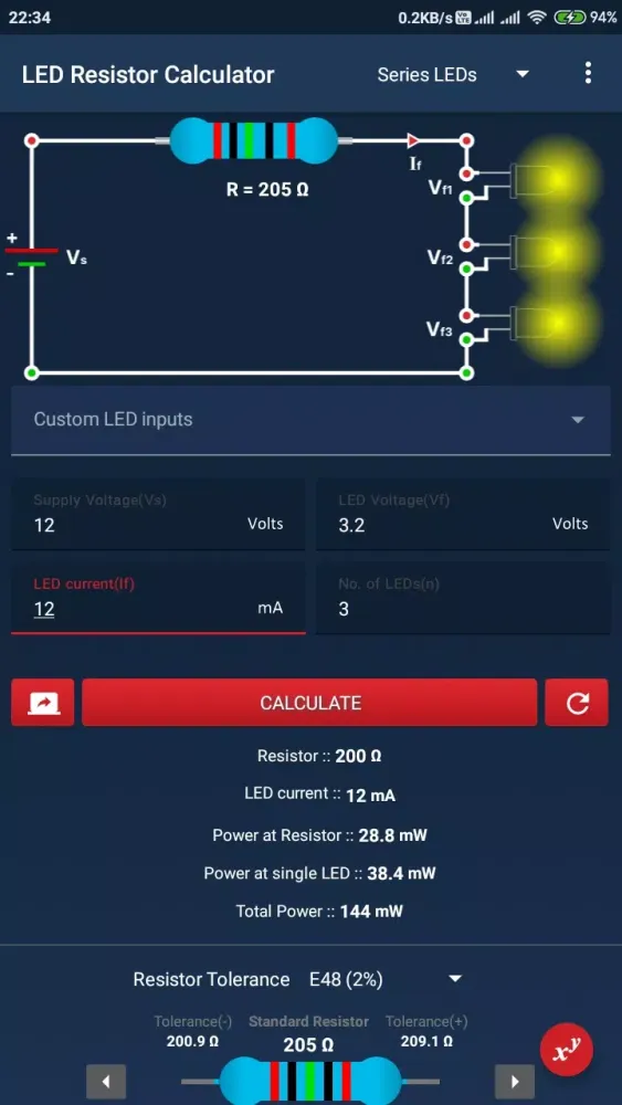 Capturas de pantalla de LED Resistor Calculator