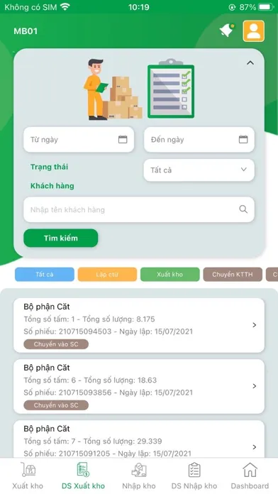 Zrzuty ekranu QR Glass Inventory