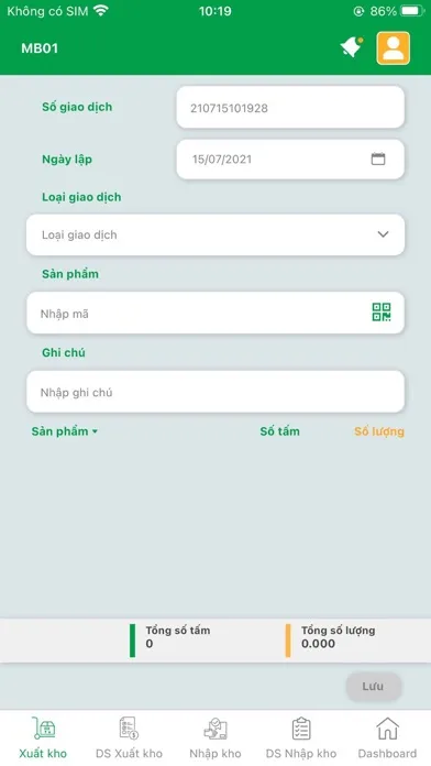Zrzuty ekranu QR Glass Inventory