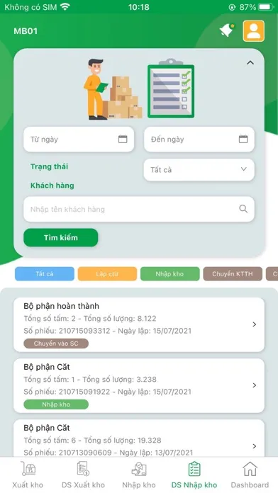 Zrzuty ekranu QR Glass Inventory