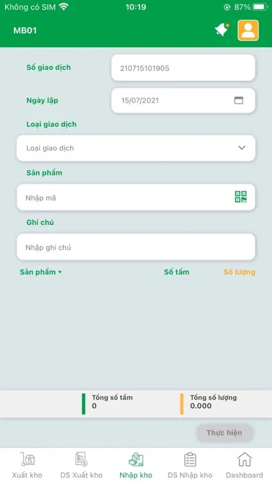 Zrzuty ekranu QR Glass Inventory