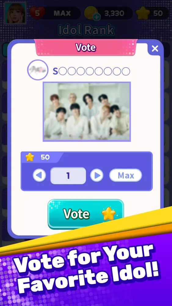 Zrzuty ekranu K-Pop Idol Match