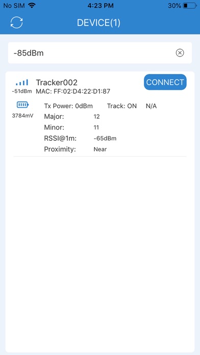 Tangkapan skrin Tracker DFU