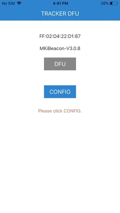 ภาพหน้าจอของ Tracker DFU