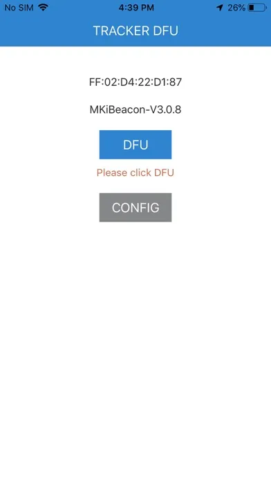 ภาพหน้าจอของ Tracker DFU