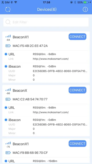 ภาพหน้าจอของ MokoBeaconX