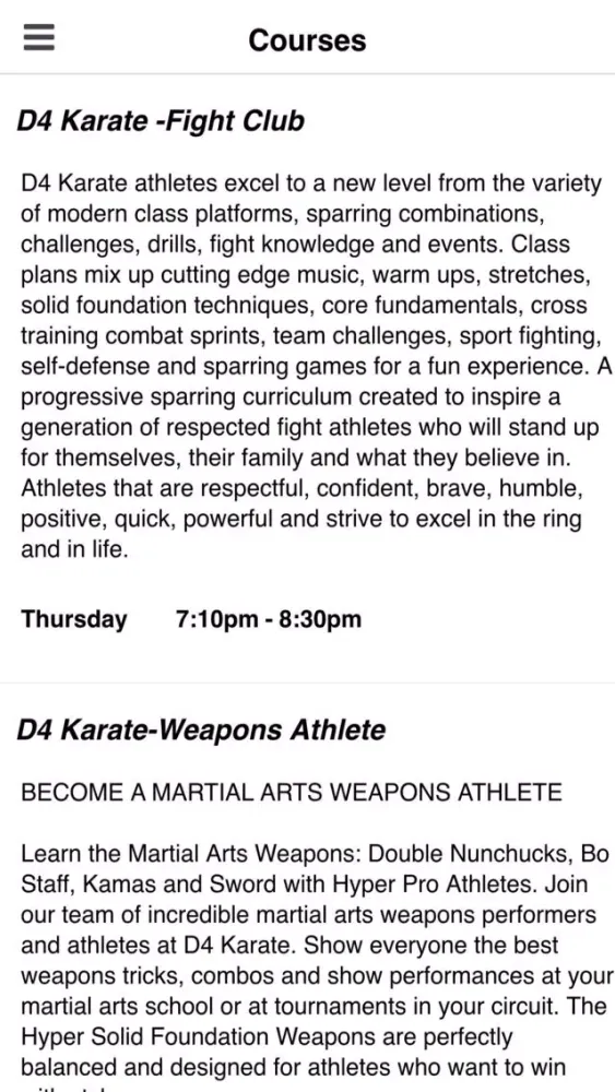 ภาพหน้าจอของ D4 Karate