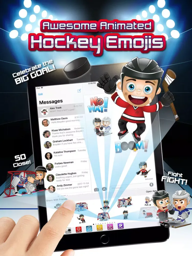 Hockey Emojis Nation iPad 應用截圖