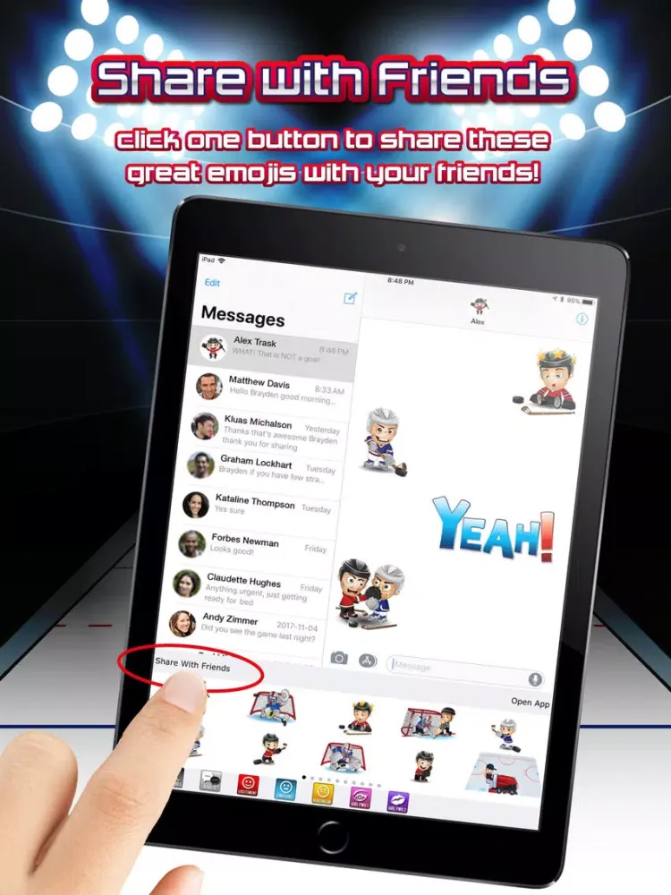 Hockey Emojis Nation iPad 應用截圖