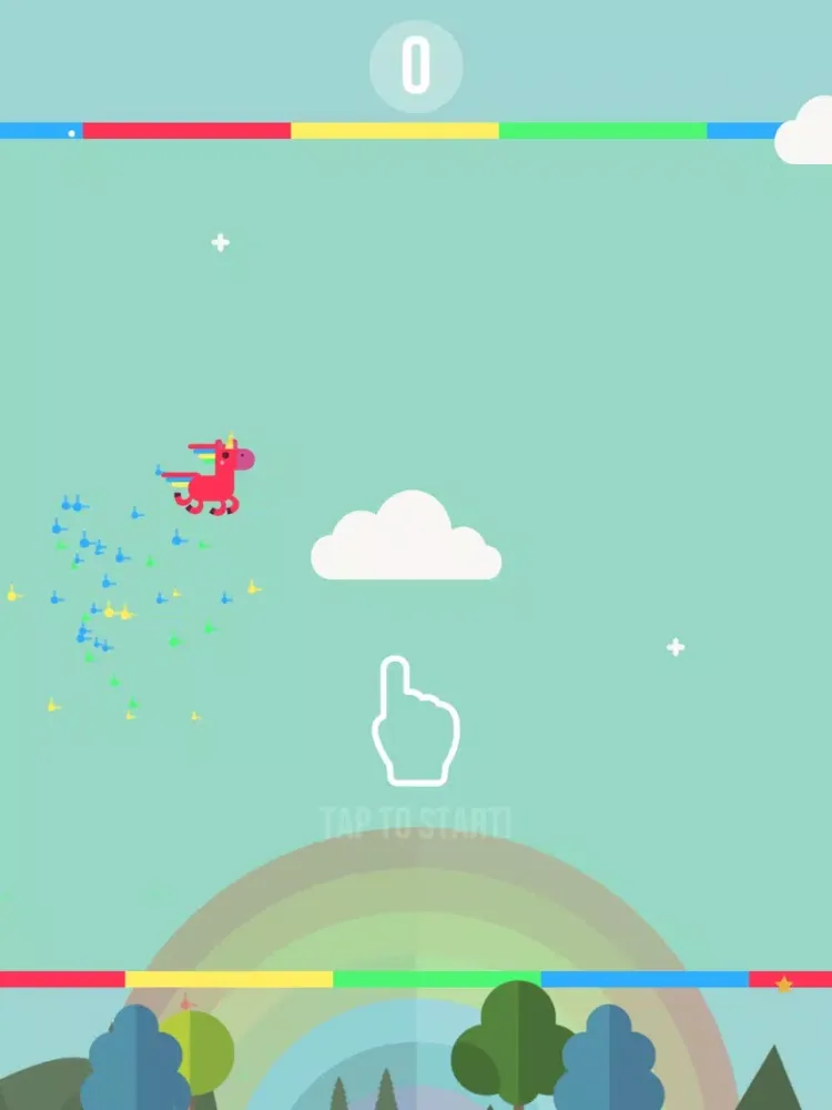 Capturas de tela do Happy Unicorn rainbow dash - endless splashy color jumper iPad 