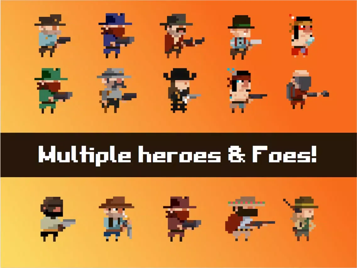 Tiny Wild West - Endless 8-bit pixel bullet hell iPad  스크린샷