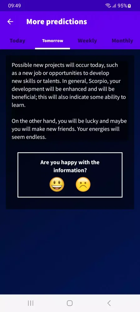 Captures d'écran de Daily Horoscope Scorpio 2025