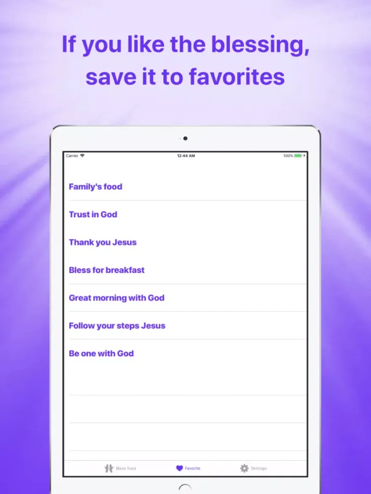 Captures d'écran de HOLY FOOD iPad 