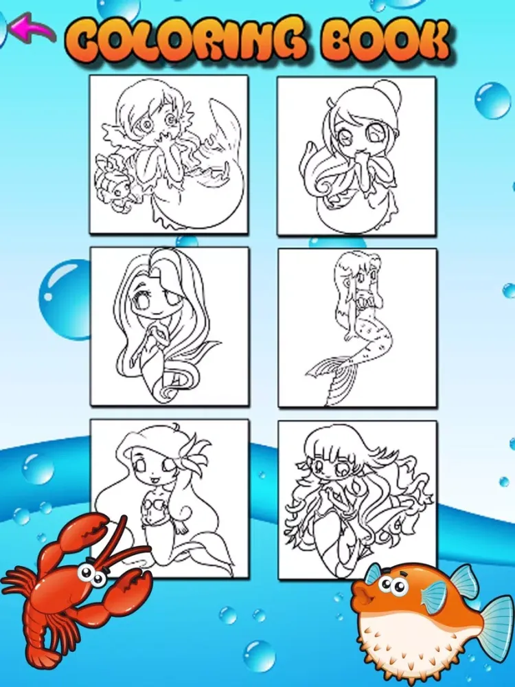 Kids coloring book - mermaid girls iPad  स्क्रीनशॉट