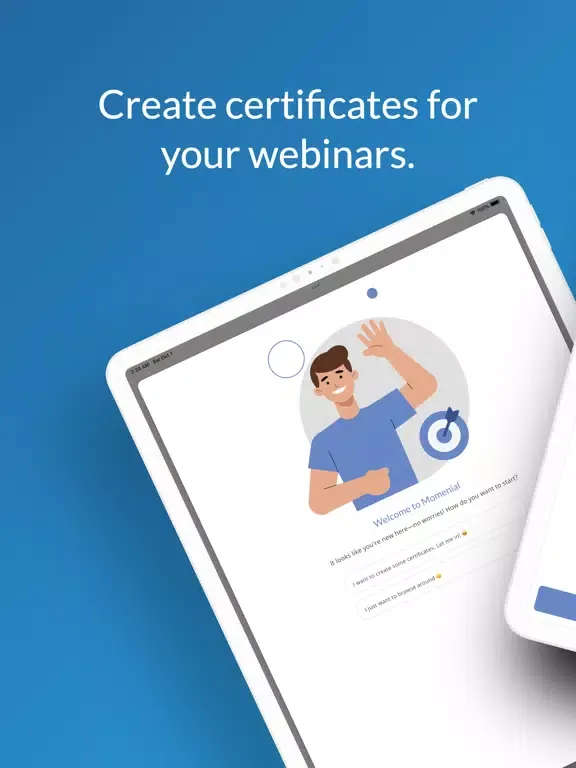 Ảnh chụp màn hình của Momenial: Webinar Certificates iPad 