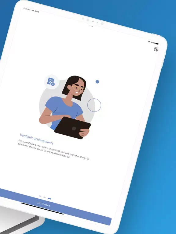 Ảnh chụp màn hình của Momenial: Webinar Certificates iPad 