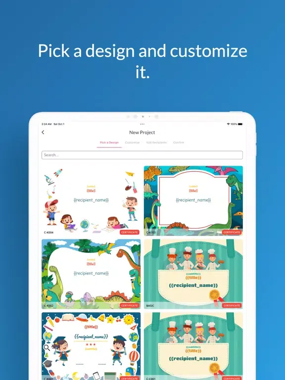 Ảnh chụp màn hình của Momenial: Webinar Certificates iPad 