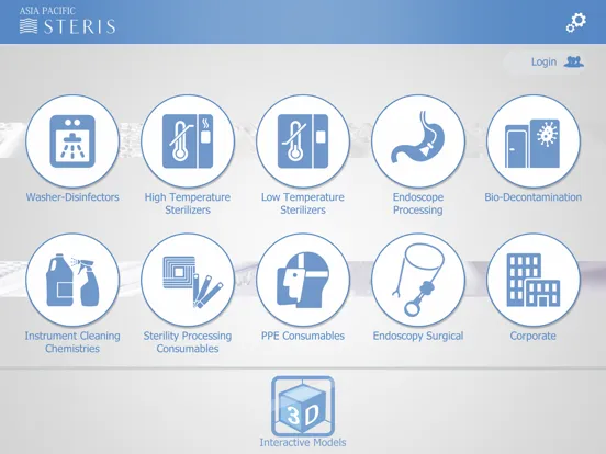 ภาพหน้าจอของ Steris IPT Connect AsiaPacific iPad 