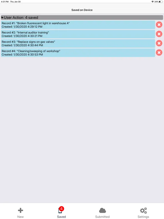 Capturas de tela do Momentum Mobile QMS iPad 