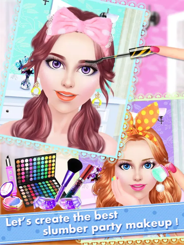 High School PJ Party - Girls Sleepover Salon with Summer SPA, Makeup & Makeover Games iPad  Screenshots