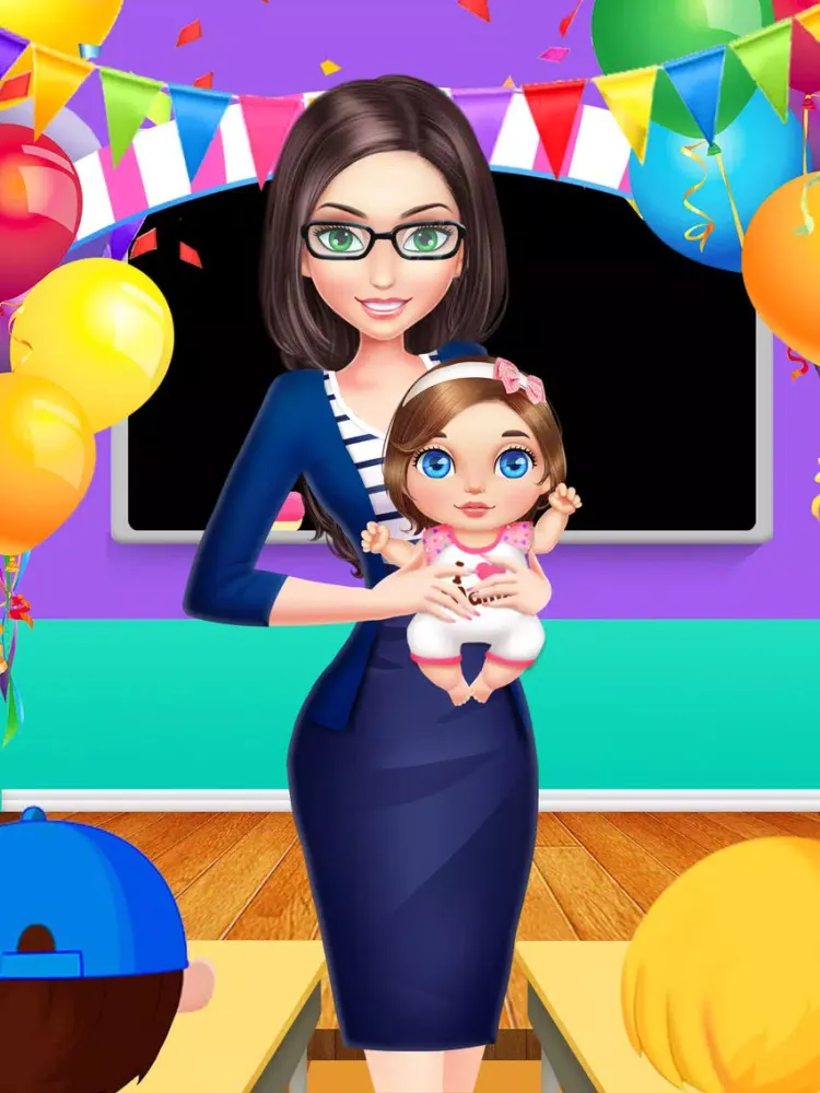 Teacher & Newborn Baby Story - School Babysitting Fun iPad 應用截圖