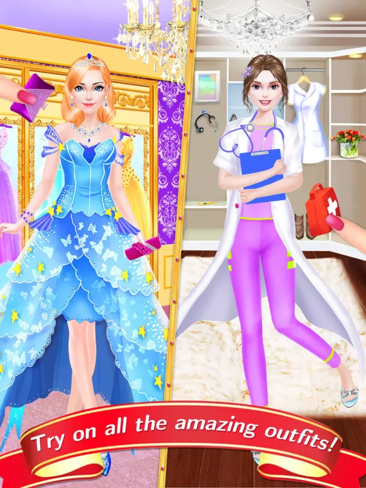 Tangkapan layar Princess Doctor Care - Royal Hospital Beauty Salon: Girls SPA, Makeup & Dressup Makeover Game iPad 