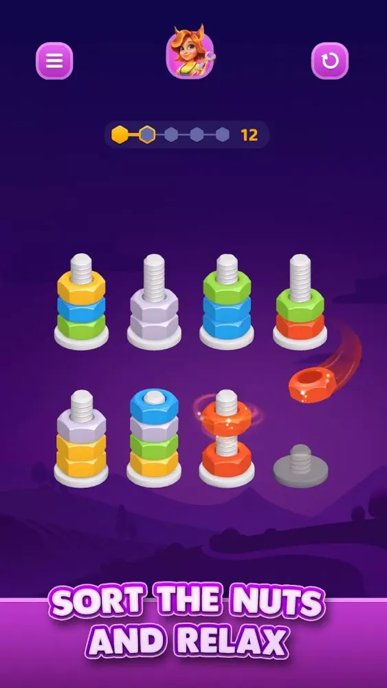 Nut Sort: Color Sorting Puzzle Screenshots