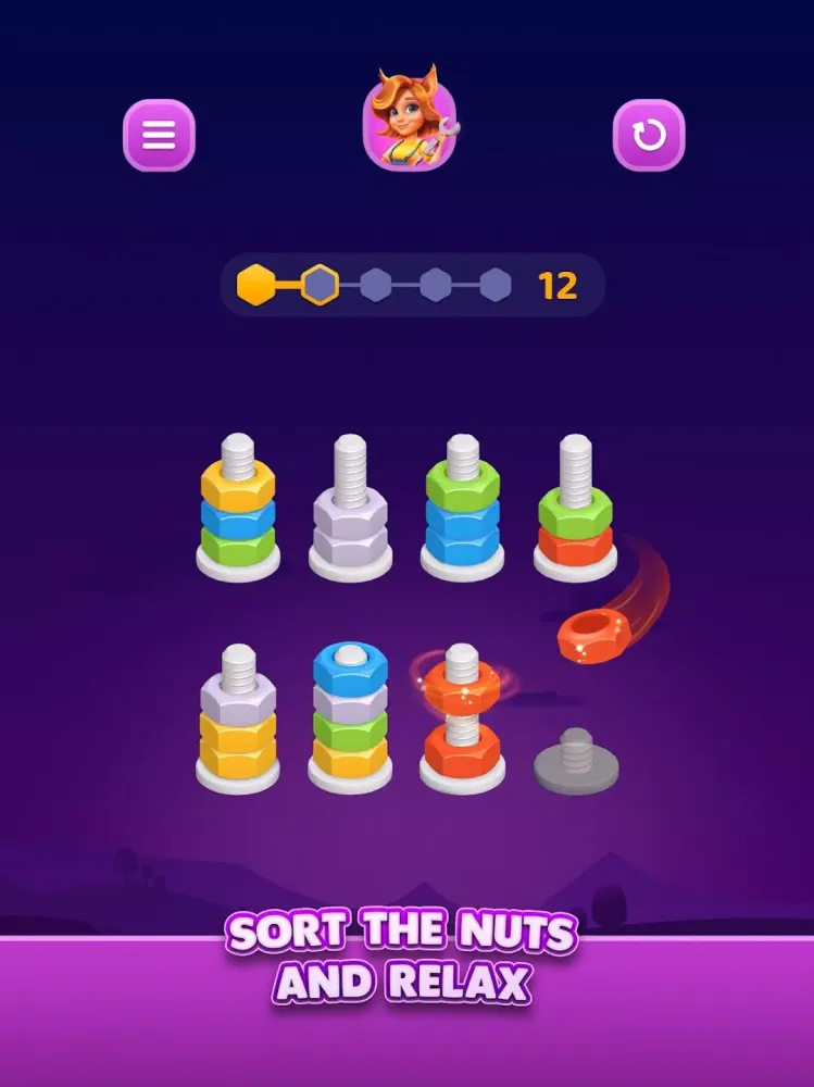 Nut Sort: Color Sorting Puzzle Screenshots