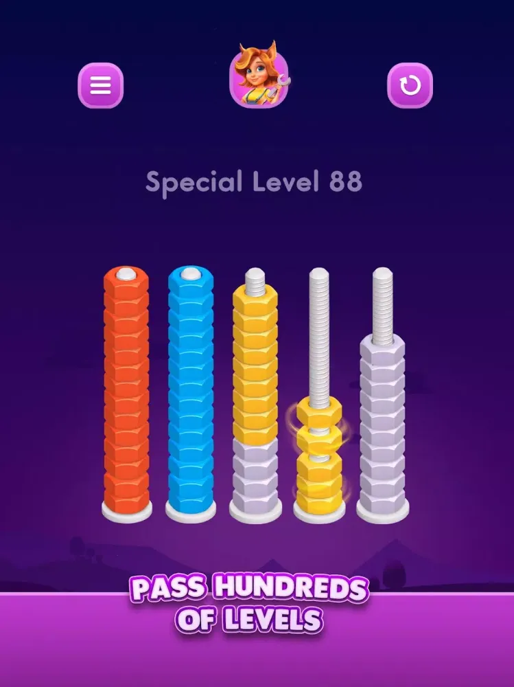 Nut Sort: Color Sorting Puzzle Screenshots