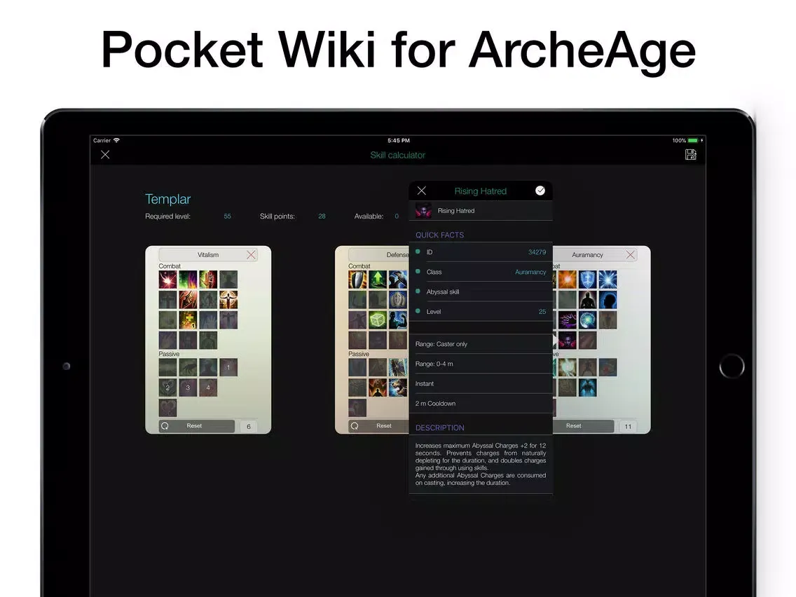 Pocket Wiki for ArcheAge iPad  スクリーンショット