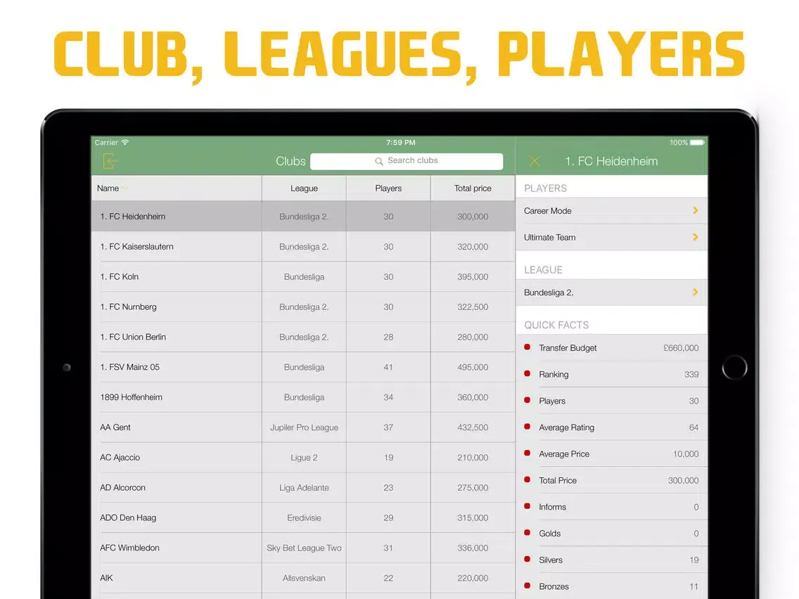 Pocket Wiki for FIFA 16 iPad  スクリーンショット